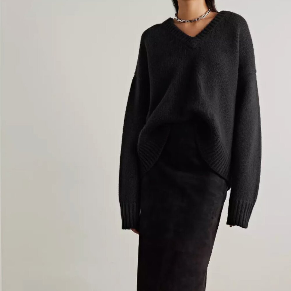 The Row Davion Wool Top Black X-Large